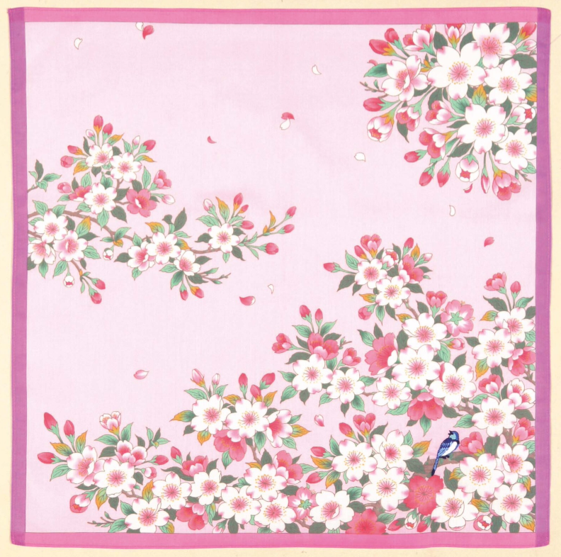Cotton handkerchief - Sakura  + oriole (2 colors)