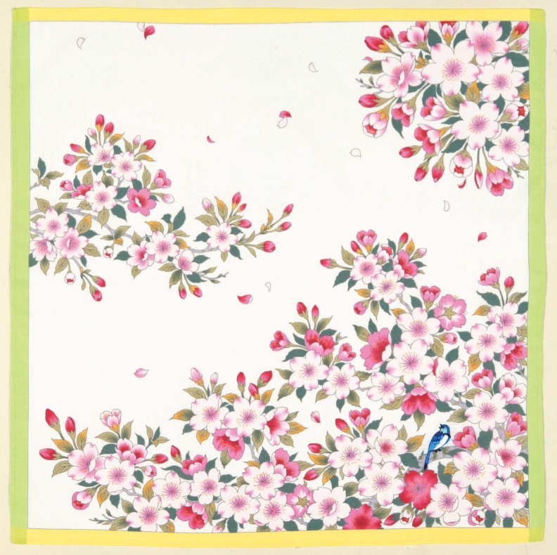 Cotton handkerchief - Sakura  + oriole (2 colors)