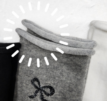 Women's cotton blend no-band socks - Ribbon (3 colors)