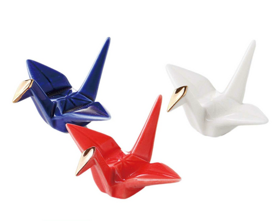 Chopstick rest - crane 3pc set in a gift box