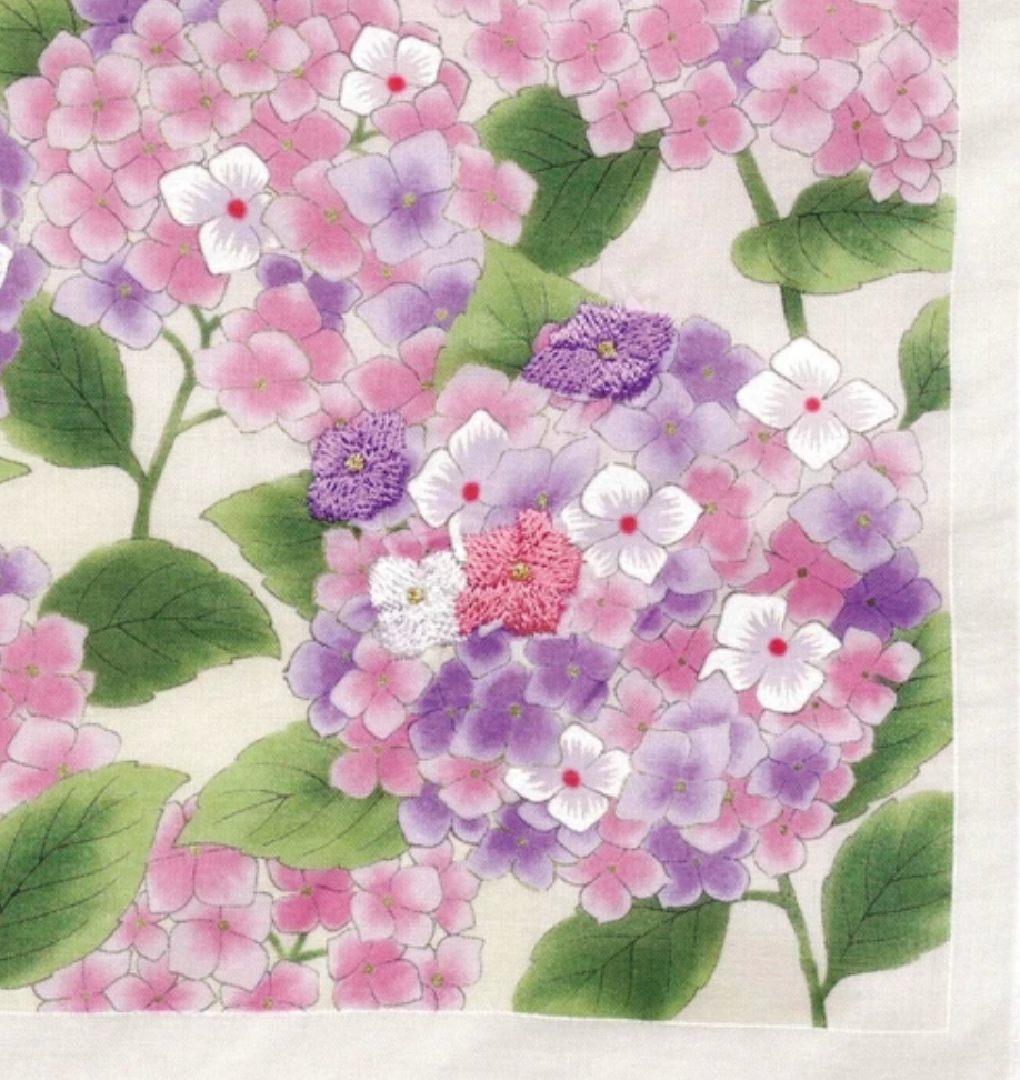 Cotton handkerchief - Hydrangea (3 colors)