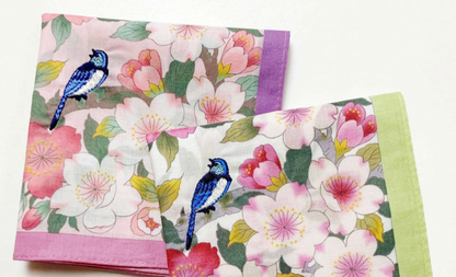 Cotton handkerchief - Sakura  + oriole (2 colors)