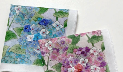 Cotton handkerchief - Hydrangea (3 colors)