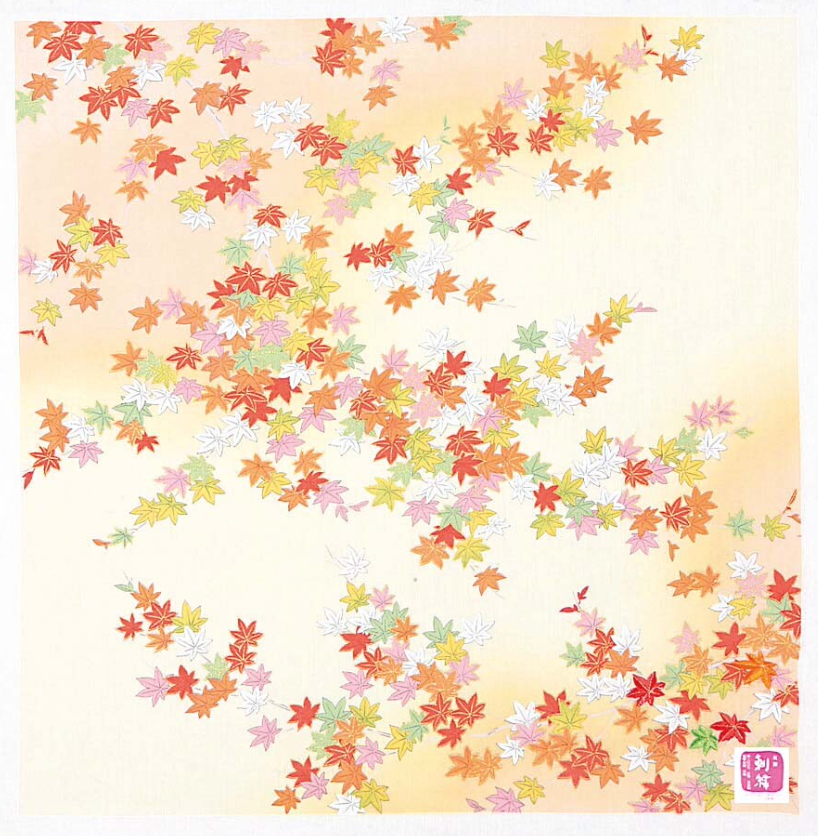 Cotton handkerchief - Autumn leaves (3 colors)