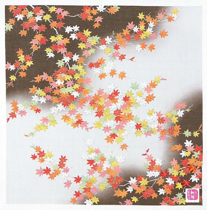 Cotton handkerchief - Autumn leaves (3 colors)