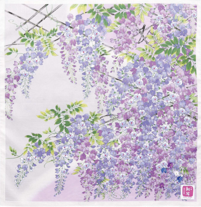 Cotton handkerchief - Wisteria trellis (3 colors)
