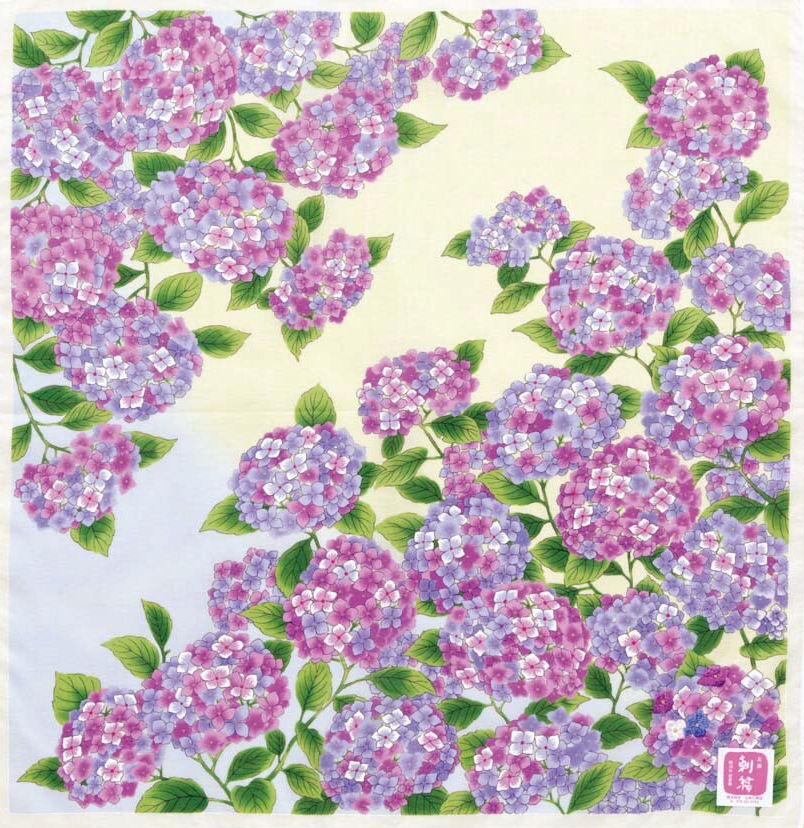Cotton handkerchief - Hydrangea (3 colors)